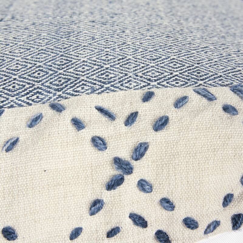 Color Block Poly Woven Pillow Cover