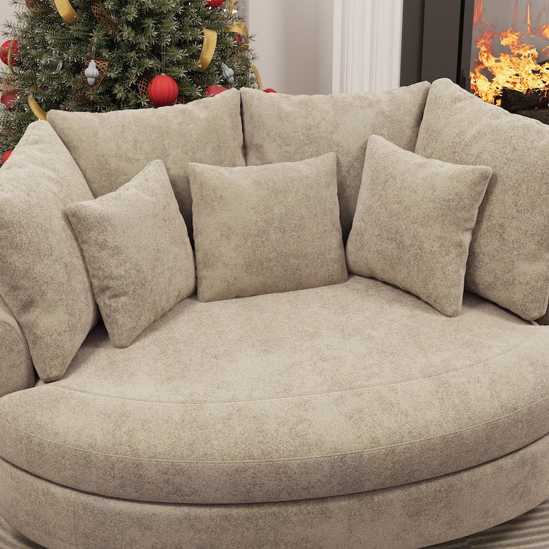 70.1"W Modern Chenille Loveseat with 7 Cushions,Oversized Accent chair