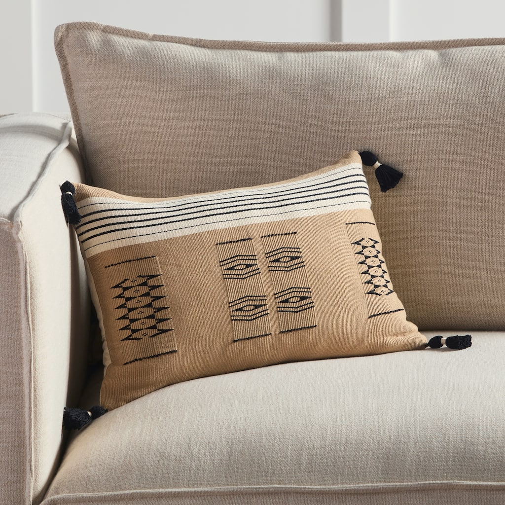 Lemore Tribal Light Brown/ Black Pillow