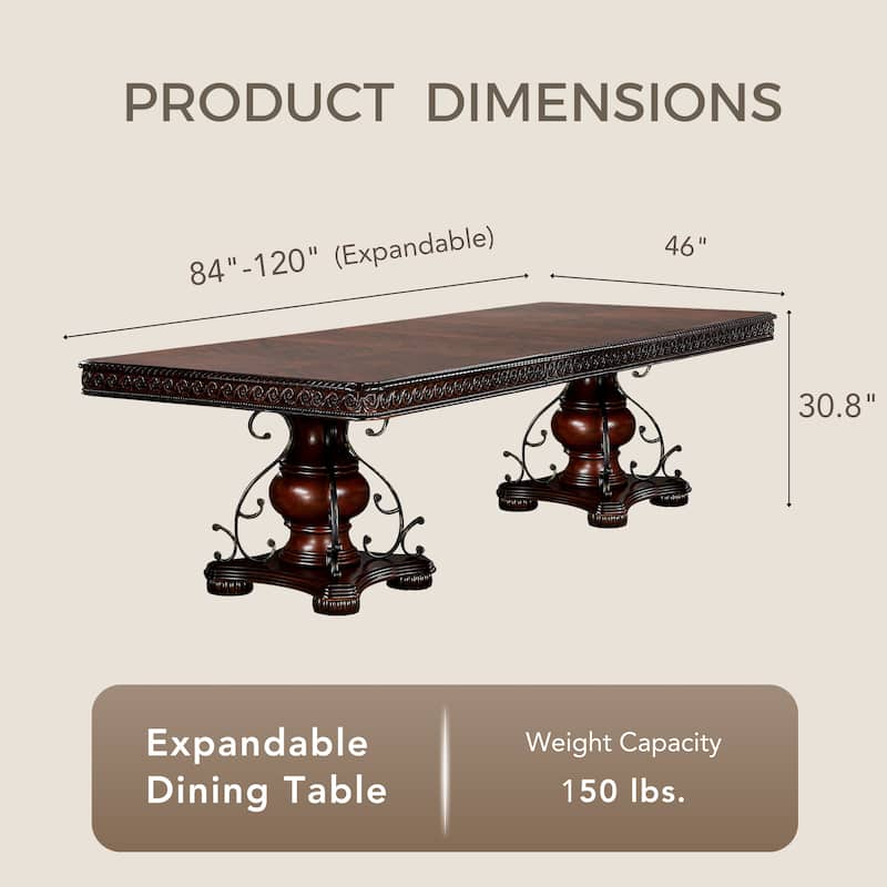 Baburam Traditional Cherry 7-piece Expandable Dining Set by Furniture of America