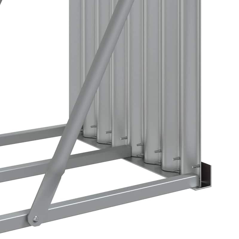 vidaXL Log Holder Outdoor Indoor Storage Firewood Rack Stand Galvanized Steel