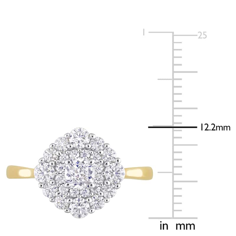Miadora 1ct DEW Created Moissanite Engagement Ring in 10k Yellow Gold