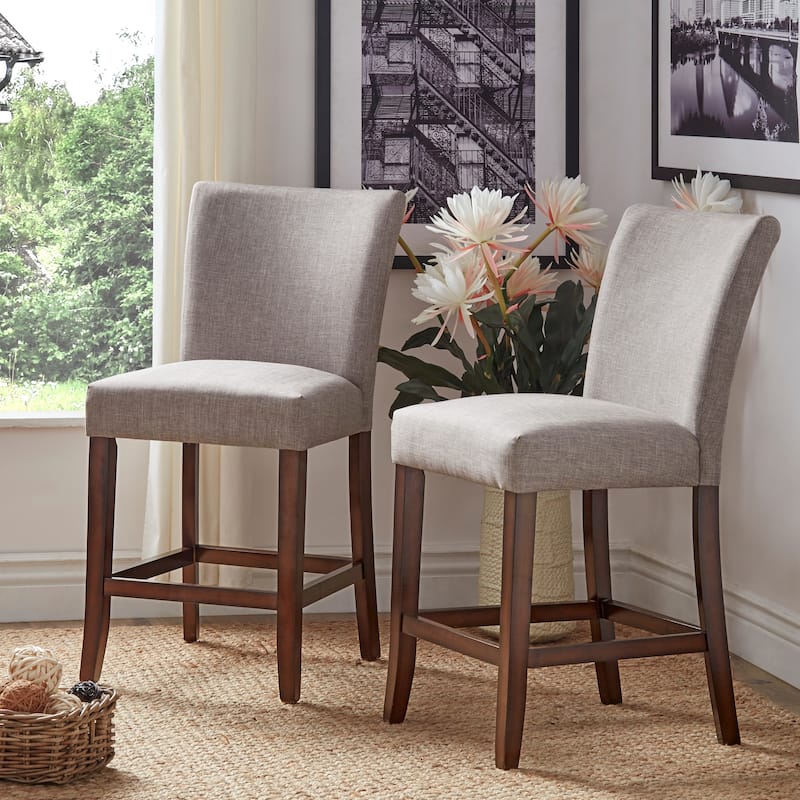 Parson Classic Linen Counter Height High Back Stools (Set of 2) by iNSPIRE Q Bold
