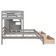 preview thumbnail 10 of 10, Stylish & Simple Twin over Twin & Twin Bunk Bed, Triple Bunk Bed with Drawers, Staircase with Storage, Built-in Shelves, Gray