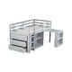 preview thumbnail 22 of 20, Twin Loft Bed with Pull-Out Desk Storage Drawers Shelf Cabinets Ladder and Full-Length Guardrail Solid Wood Frame