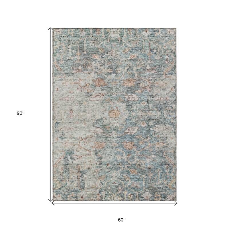 HomeRoots Oriental Traditional Rectangle Outdoor Rug
