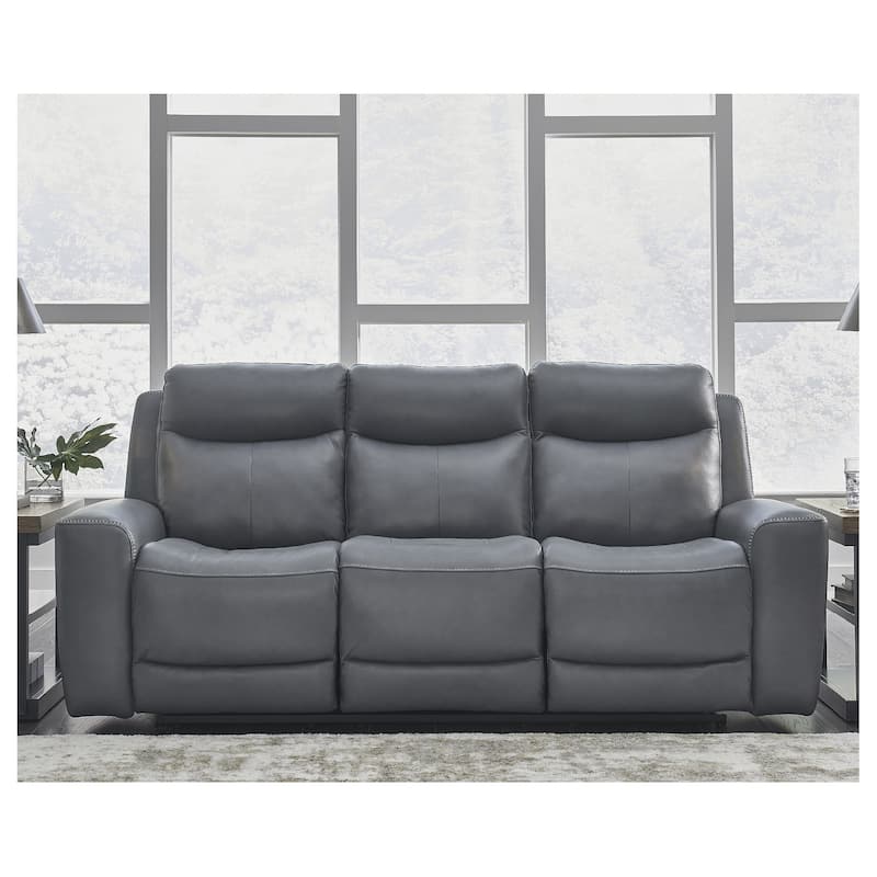 Signature Design by Ashley Mindanao Steel Power Reclining Sofa - 89"W x 42"D x 43"H - 89"W x 42"D x 43"H - Steel