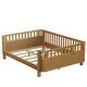 preview thumbnail 14 of 34, Full or Twin Size Wood Low Profile Kids Platform Bed Frame with Rails