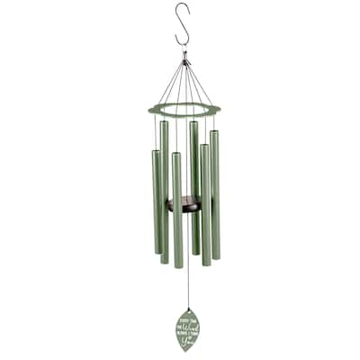 30 in. Laser Etched Metal Hand Tuned Wind Chime, "Every Time the Wind Blows I think of You", Scale "A"
