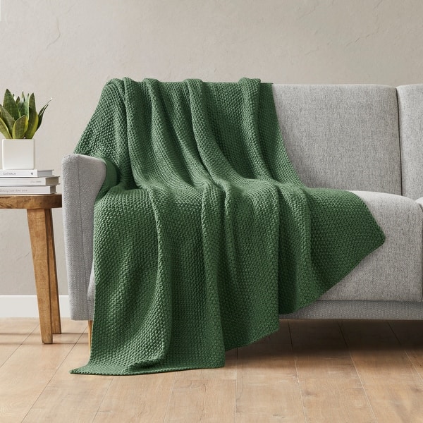 slide 2 of 9, INK+IVY Bree Knit Throw Green