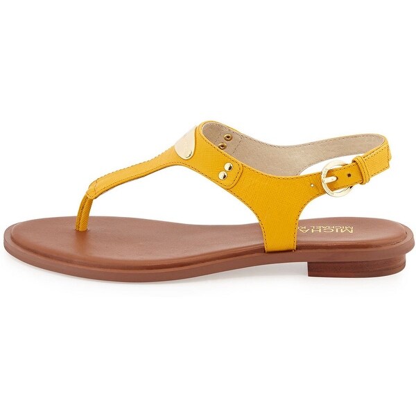 yellow michael kors slides