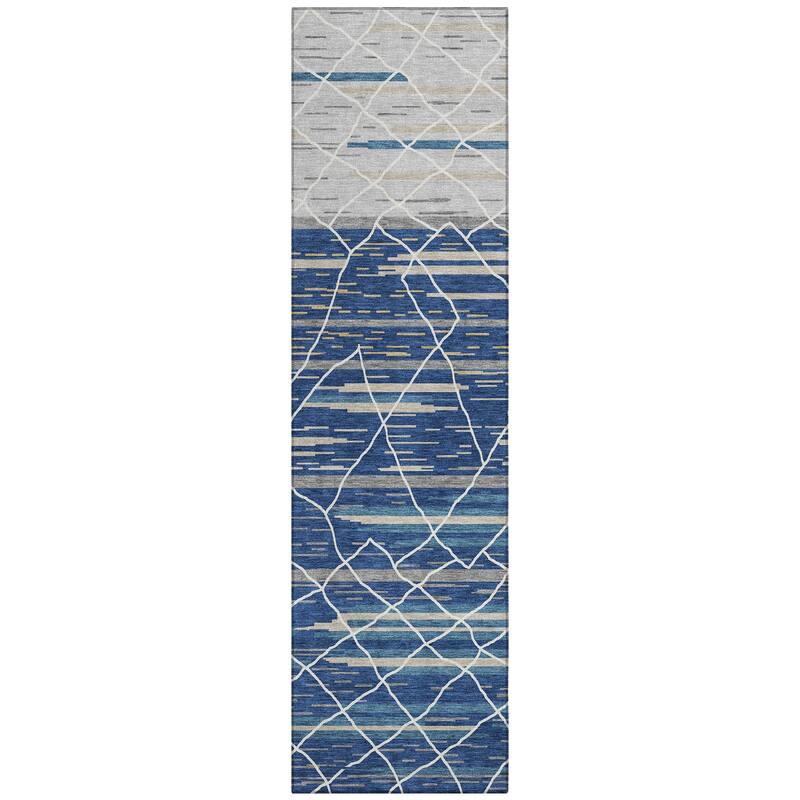 Machine Washable Indoor/ Outdoor Modern Global Chantille Rug