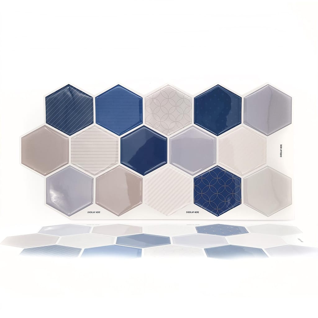 Walplus Honey Hexagon Glossy Peel and Stick Backsplash 11.8"x6" 12pcs