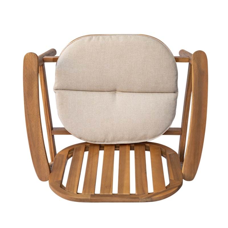 Christopher Knight Home - Keith Acacia Wood Outdoor 7 Piece Dining Set with Polyester Cushion - 7 Piece