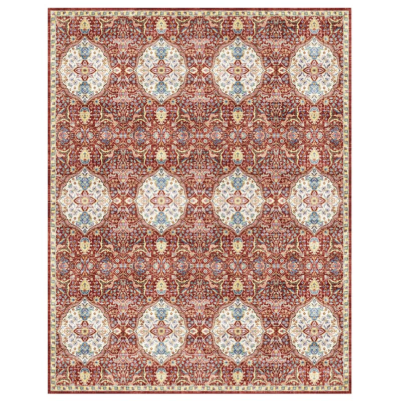 Gertmenian Crystal Print Soft Flat Pile Polyester Slip Resistant Washable Indoor Printed Area Rug Collection