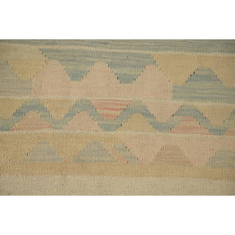 Hand Woven Oriental 100% Wool Carpet Southwestern Tribal Multi-Colored Kilim Runner Rug - 5' 10'' X 2' 0''