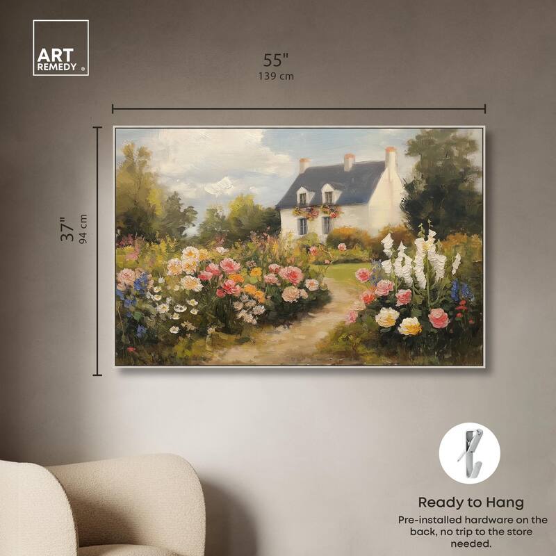 Floral Welcome Canvas by Art Remedy