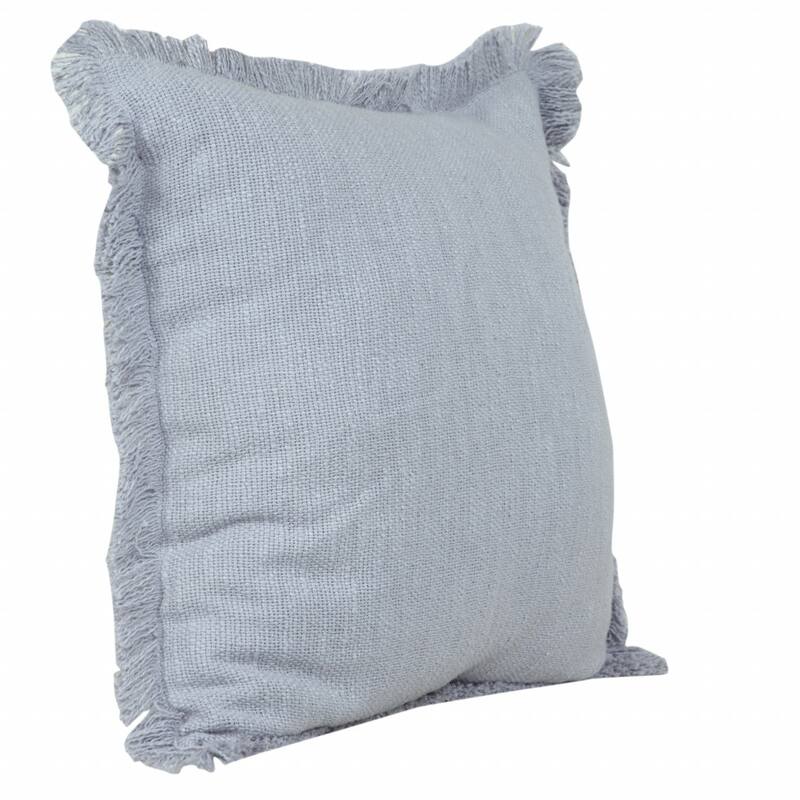HomeRoots 20" X 20" Micro Gray 100% Cotton Zippered Pillow