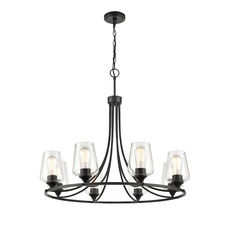 Millennium Lighting Ashford 8 Light Chandelier in Multiple Finishes with Clear Glass Shades