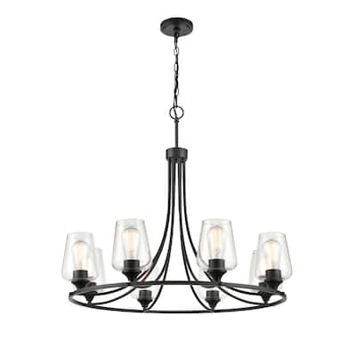 Millennium Lighting Ashford 8 Light Chandelier in Multiple Finishes with Clear Glass Shades
