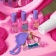 preview thumbnail 2 of 8, Qaba Kids Vanity Set with Mirror and Stool, Girls Makeup Table with Light and Sound, 15 Accessories, Pretend Play Set - Pink