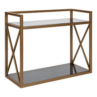 Kate and Laurel Blex Metal and Glass Wall Shelf