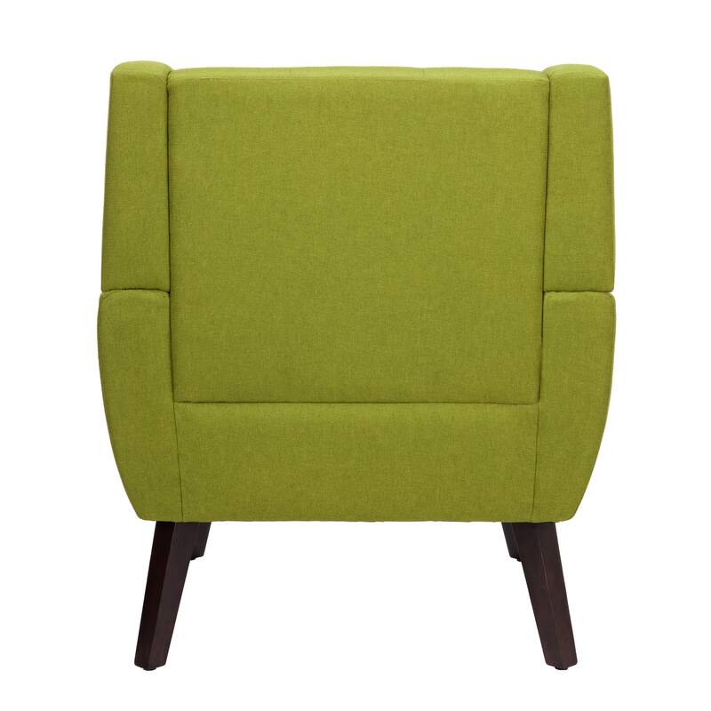 Modern Tufted Wingback Accent Chair Linen/Faux Leather/Velvet Armchair