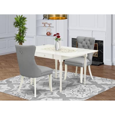 East West Furniture Dining Table Set Includes a Rectangle Kitchen Table and Parson Chairs, Linen White (Pieces Options)