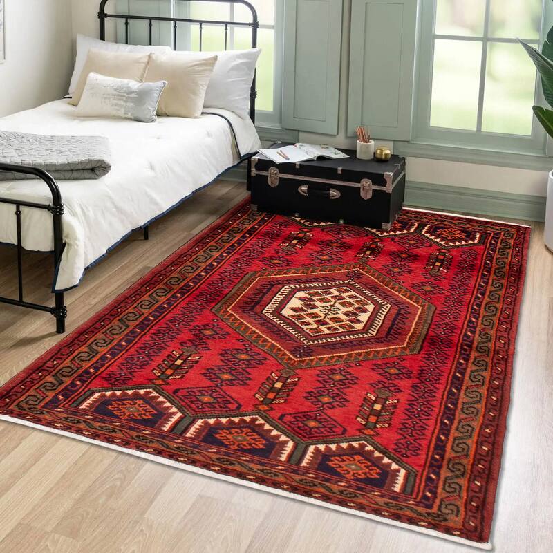 ECARPETGALLERY Hand-knotted Konya Red Wool Rug - 3'5 x 4'9