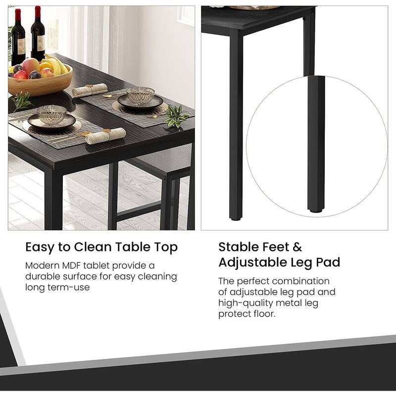 Small Dining Table Set for 2, Home Kitchen Furniture Perfect Choice, Compact and Durable, Easy Assembly