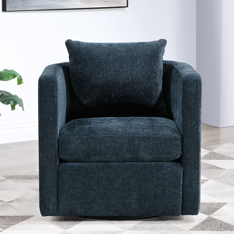 Sylvani Swivel Barrel Chair by Greyson Living - Navy Blue