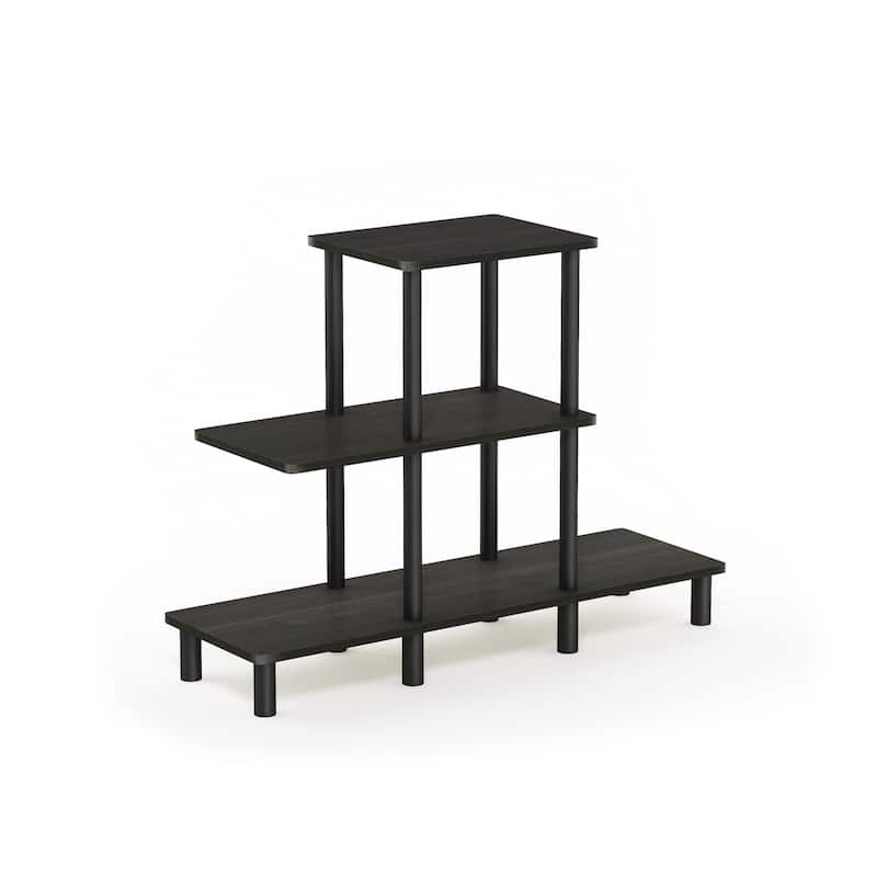 3 Tiers Wood Household Shelving Unit in Espresso/Black (37.01 in. W x 27.83 in. H x 11.61 in. D) - 37.01