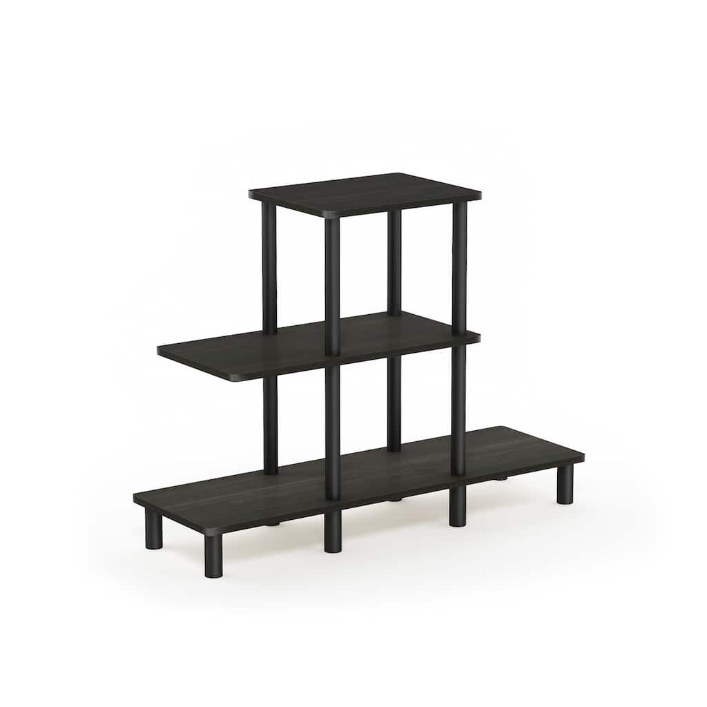 3 Tiers Wood Household Shelving Unit in Espresso/Black (37.01 in. W x 27.83 in. H x 11.61 in. D) - 37.01