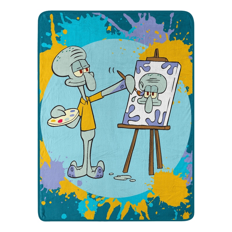 Spongebob Squidward Art Micro Raschel Throw