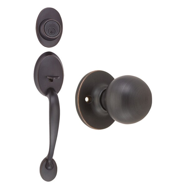Design House 791681 Coventry Series Handleset with Ball Interior Knob - Oil Rubbed Bronze