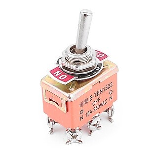 AC 250V 15A 6 Screw Terminals ON-OFF-ON 3 Position Latching Toggle ...