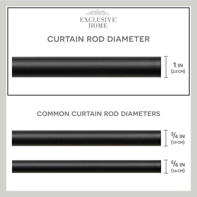 EXCLUSIVE HOME Topper 1" Curtain Rod and Finial Set