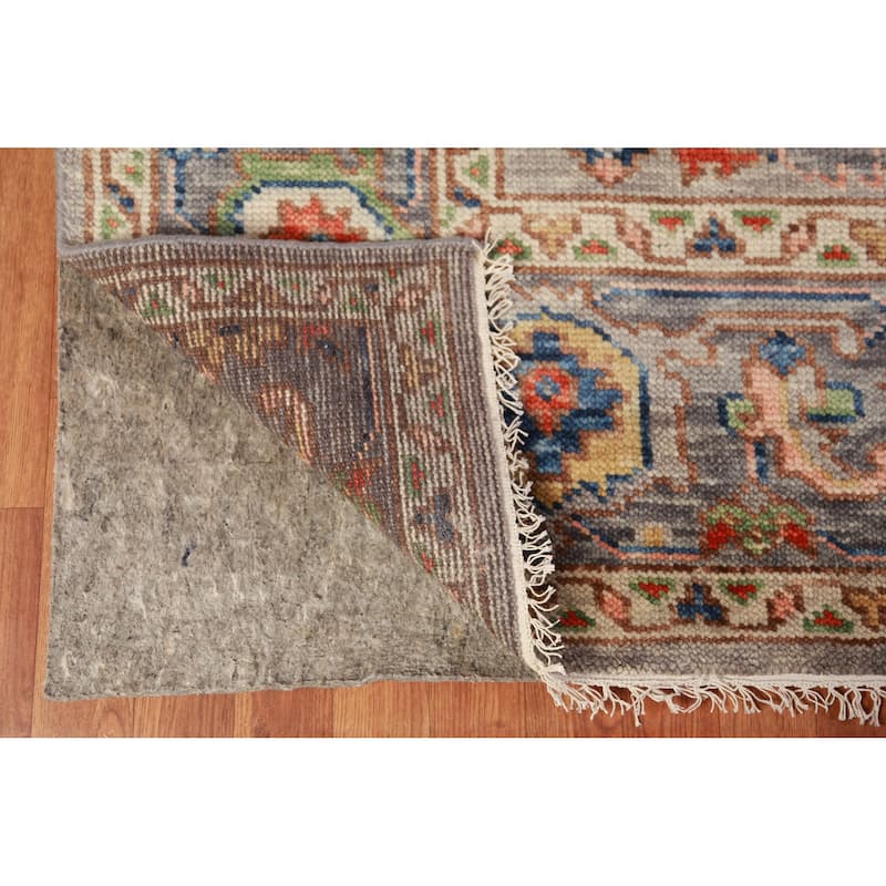 Gray Oushak Oriental Area Rug Hand-Knotted Wool Carpet - 8'0" x 10'2"