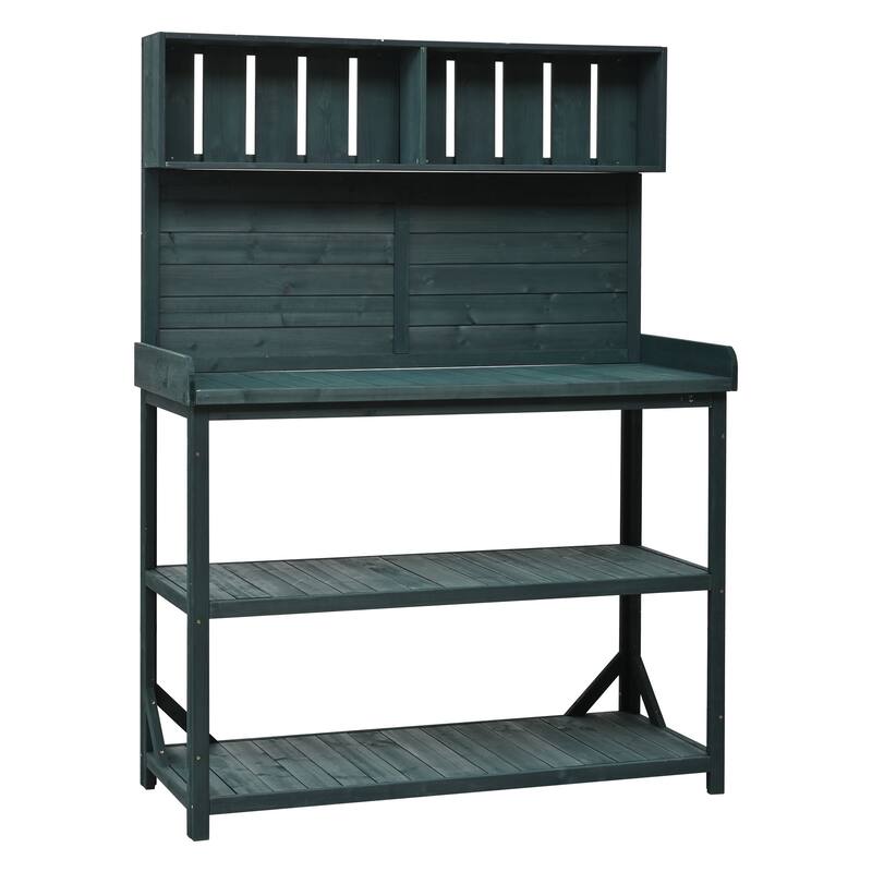 65" Farmhouse Rustic Outdoor Potting Bench
