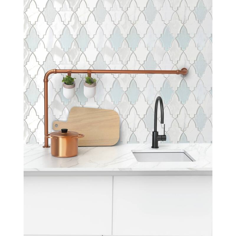 Emser Tile Fleur - 11" x 12" Specialty Arabesque/Baroque Mosaic Wall