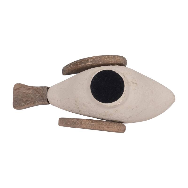 Ceramic Hand-Carved Bird Decorative Figurine - Ivory