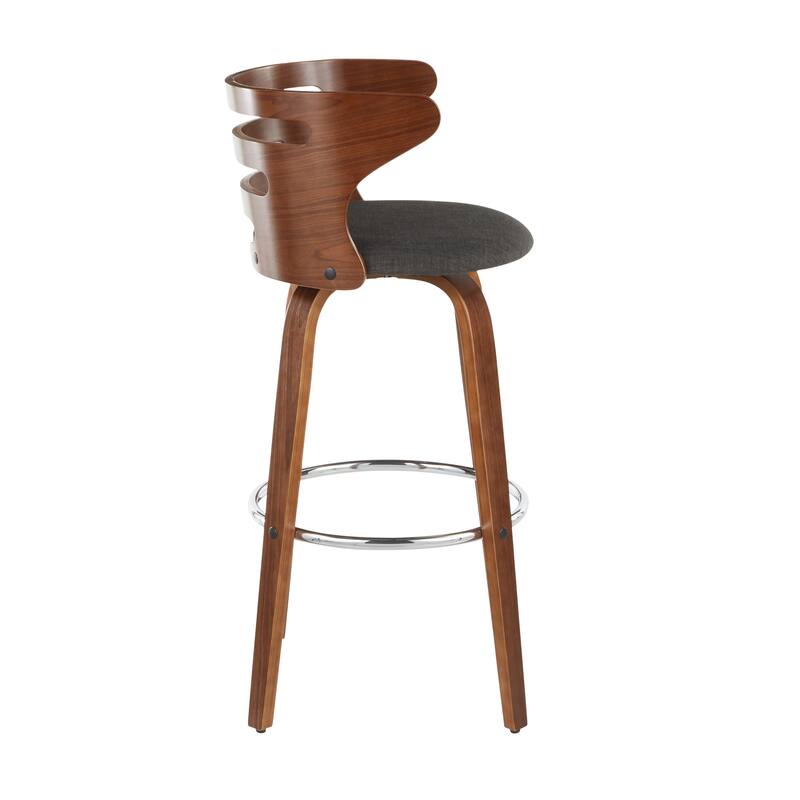 Carson Carrington Cranagh 30" Fixed-Height Bar Stool with Bent Wood Legs & Round Footrest (Set of 2)