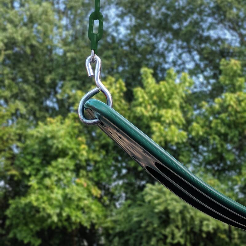 Swing-N-Slide Extra-Duty Swing Seat - Green with Green Chains