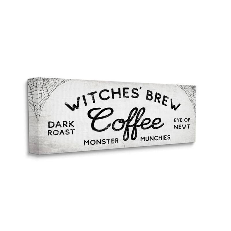 Stupell Witches' Brew Coffee Charming Halloween Design Canvas Wall Art - 10 x 24