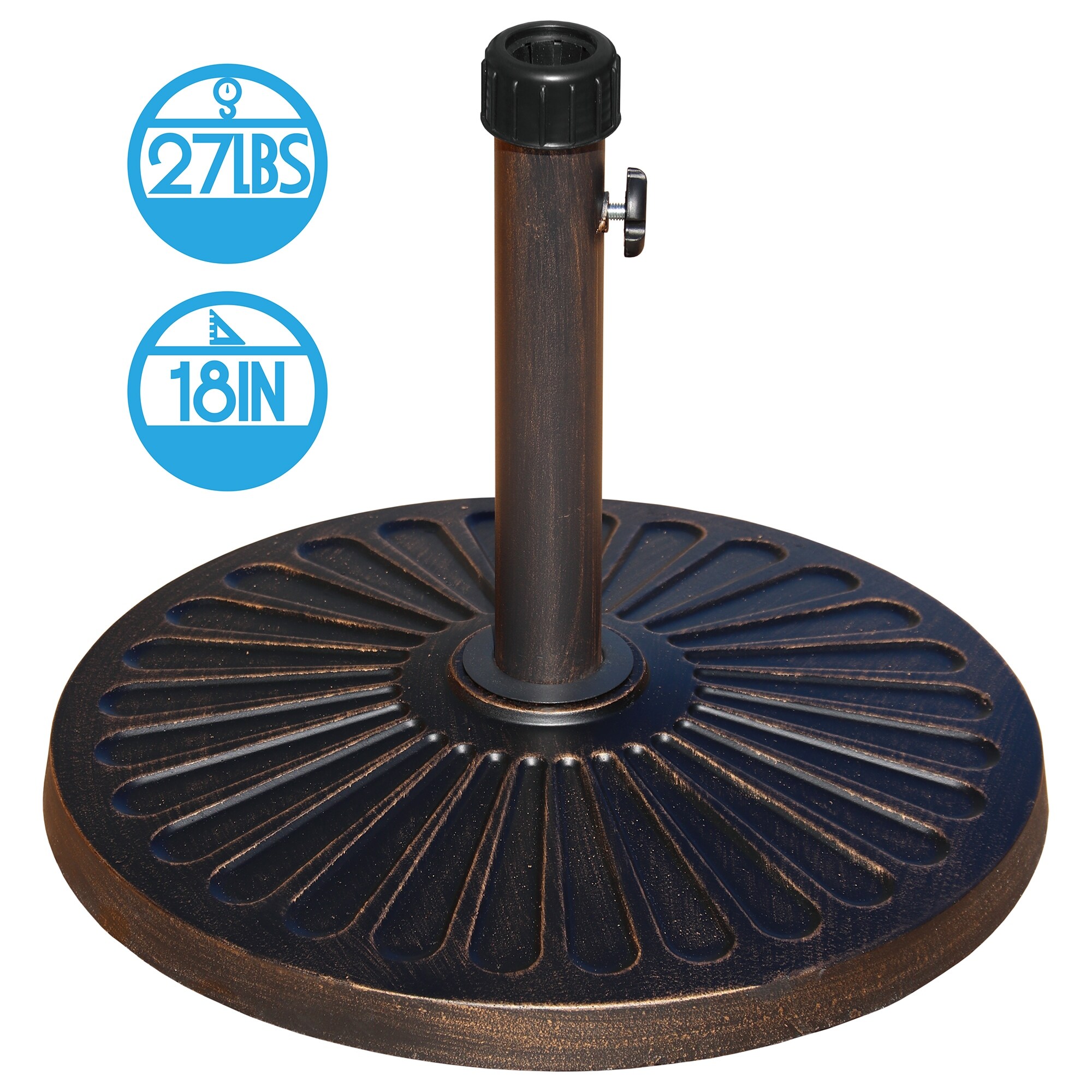 Overstock Maypex 27 LBS Heavy Duty Case Stone Umbrella Base Black