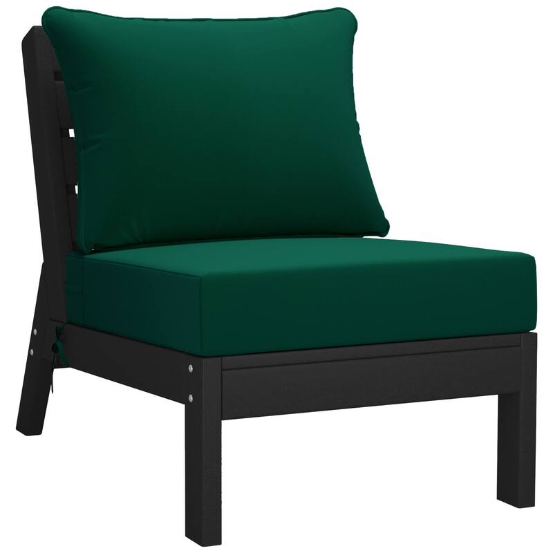 Birchwood All Weather HDPE Outdoor Patio Black Deep Seating Conversation Set (6-Piece Set)