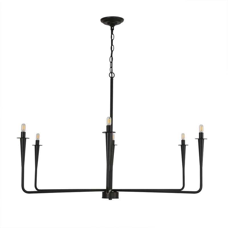6-Light Modern French 43.5" Candle Iron Chandelier Pendant Lighting