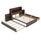 preview thumbnail 27 of 32, Full Size Storage Platform Bed with Trundle and Pull-Out Shelves, White