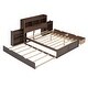 preview thumbnail 27 of 32, Full Size Storage Platform Bed with Twin Size Trundle, Pull-Out Shelves, 2 Drawers, and USB Headboard, White