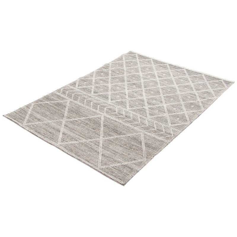 ECARPETGALLERY Braid weave Sienna Grey Wool Rug - 5'3 x 7'7